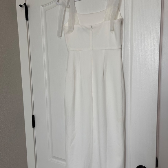 Lulus Romantic Celebration White Tie-strap Bodycon Midi Dress - Size S - Picture 5 of 5